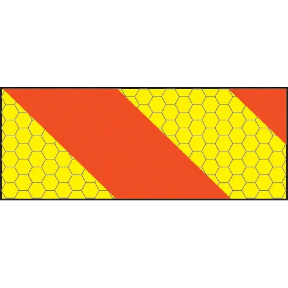 ECE70 Vehicle marking plate 300x140mm Aluminium right hand horizontal chevron