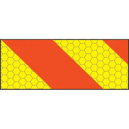 ECE70 Vehicle marking plate 300x140mm Aluminium right hand horizontal chevron