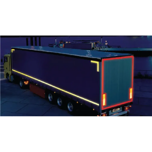 Yellow lorry marking contour tape 50mmx50m (curtain vehicle)