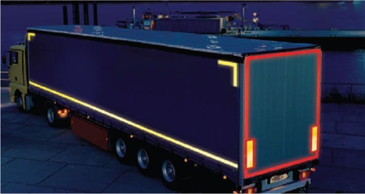 56354 Red lorry marking contour tape 51mmx50m (curtain vehicle)  (51mm x 50M) Safety Sign