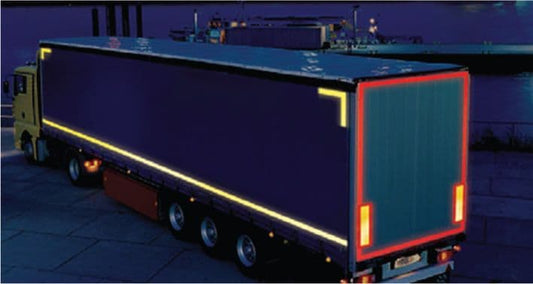 56354 Red lorry marking contour tape 51mmx50m (curtain vehicle)  (51mm x 50M) Safety Sign