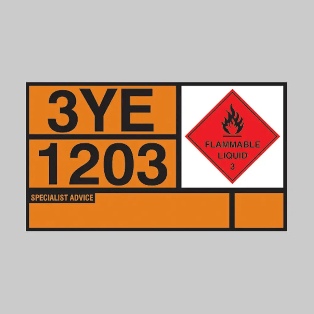 Hazchem placard reflective aluminium 700x400mm - Petrol