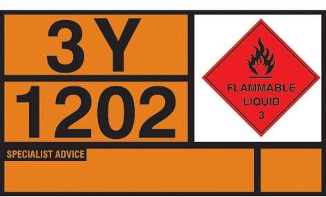 56360 Hazchem placard - diesel/gas oil alum  (700x400mm) Safety Sign