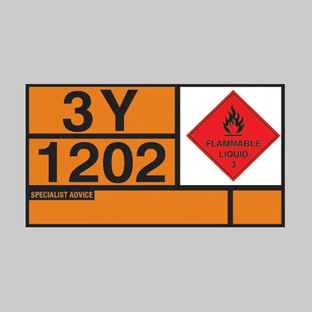 Hazchem placard reflective self adhesive vinyl 700x400mm - Diesel / Gas Oil
