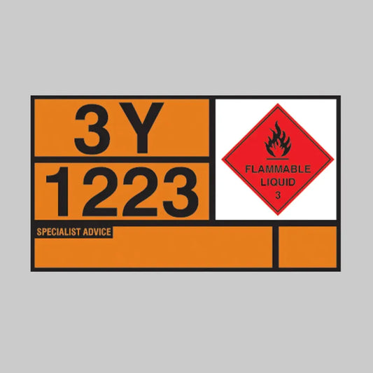 Hazchem placard reflective aluminium 700x400mm - Kerosene
