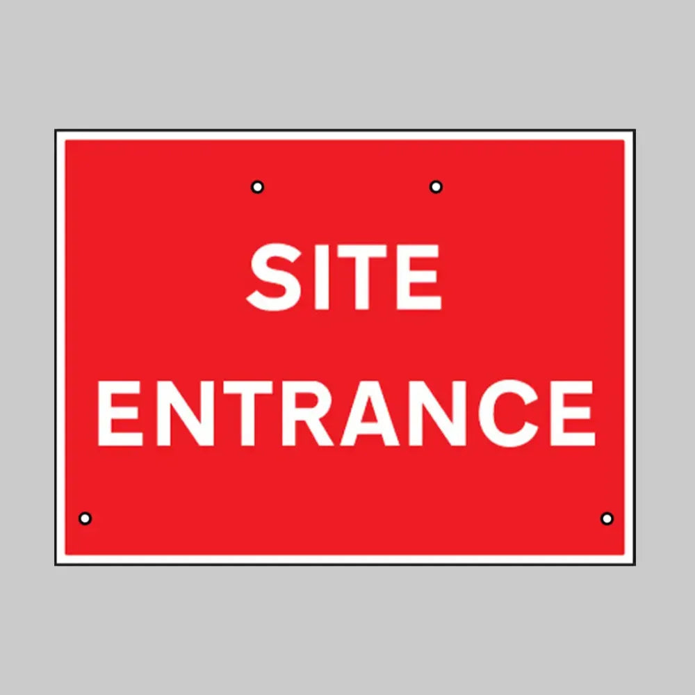 Site entrance, 600x450mm Re-Flex Sign (3mm reflective polypropylene)