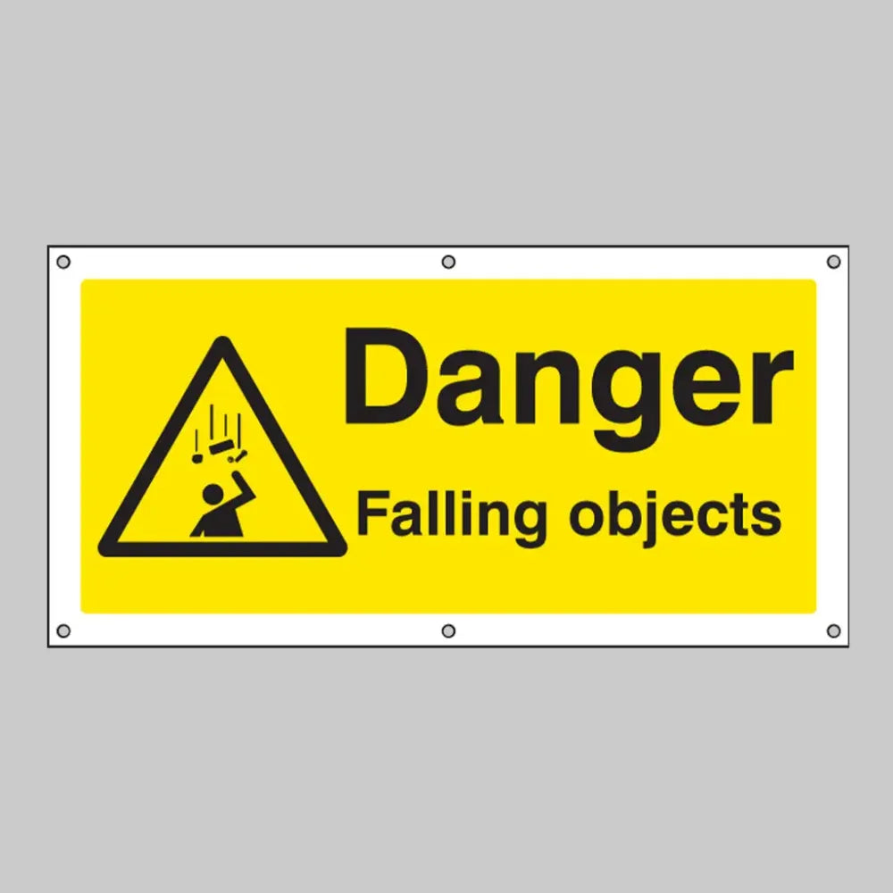 Danger falling objects banner c/w eyelets 1270x610mm