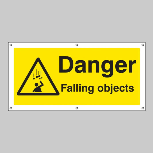 Danger falling objects banner c/w eyelets 1270x610mm