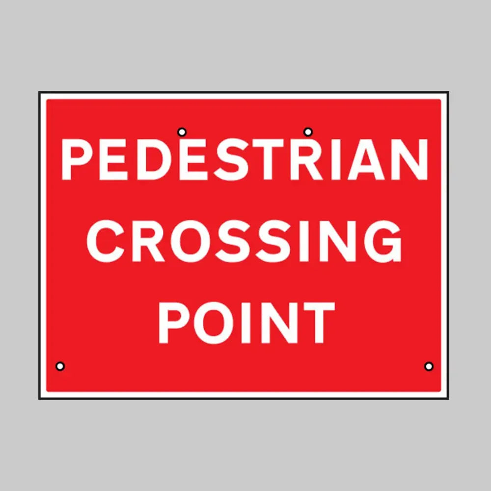 Pedestrian crossing point, 600x450mm Re-Flex Sign (3mm reflective polypropylene)