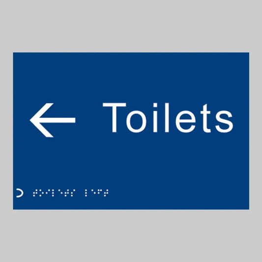 Braille - Toilets arrow left 225 x 150mm