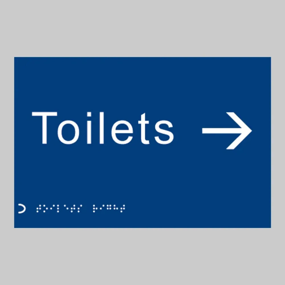 Braille - Toilets arrow right 225 x 150mm