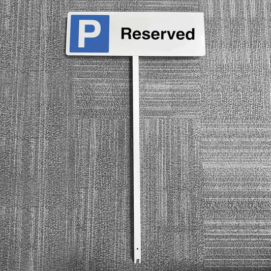 Parking reserved aluminium verge sign 450x150mm on post 800mm high