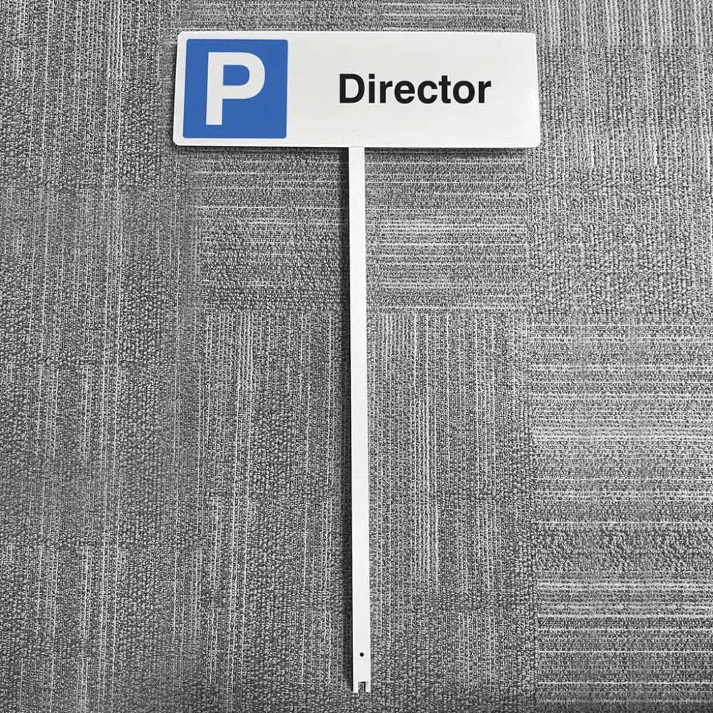 Parking director aluminium verge sign 450x150mm on post 800mm high