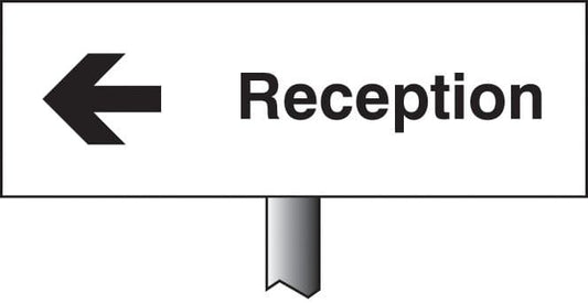 56538 Reception left verge sign 450x150mm (post 800mm)  (450x150mm) Safety Sign