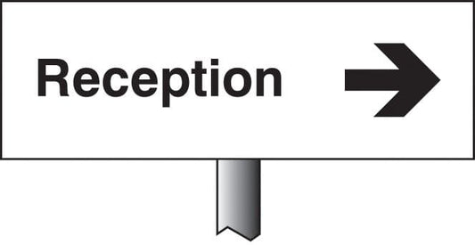 56539 Reception right verge sign 450x150mm (post 800mm)  (450x150mm) Safety Sign