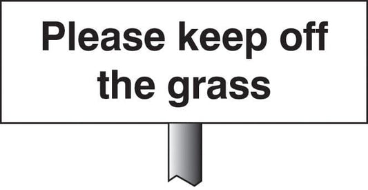 56542 Please keep off the grass verge sign 450x150mm (post 800mm)  (450x150mm) Safety Sign