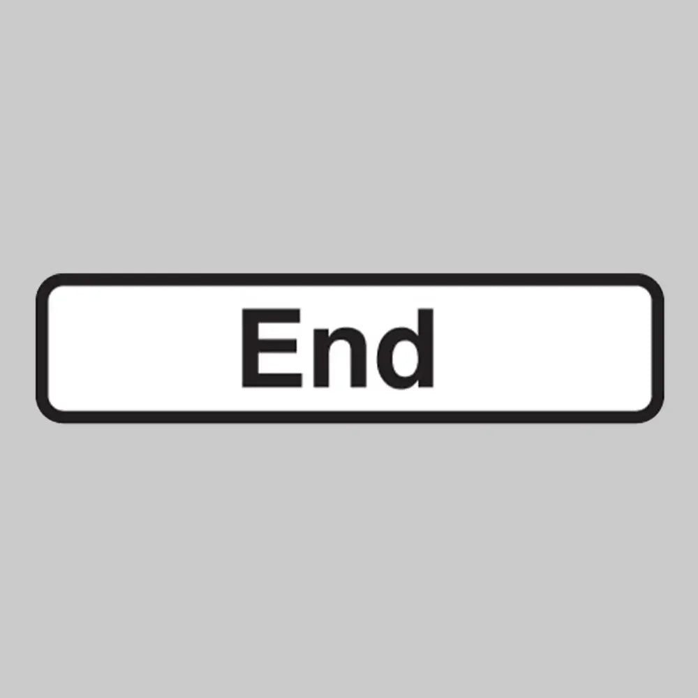 End fold up supplementary text with rust proof press studs (600mm variant - 735x150mm)