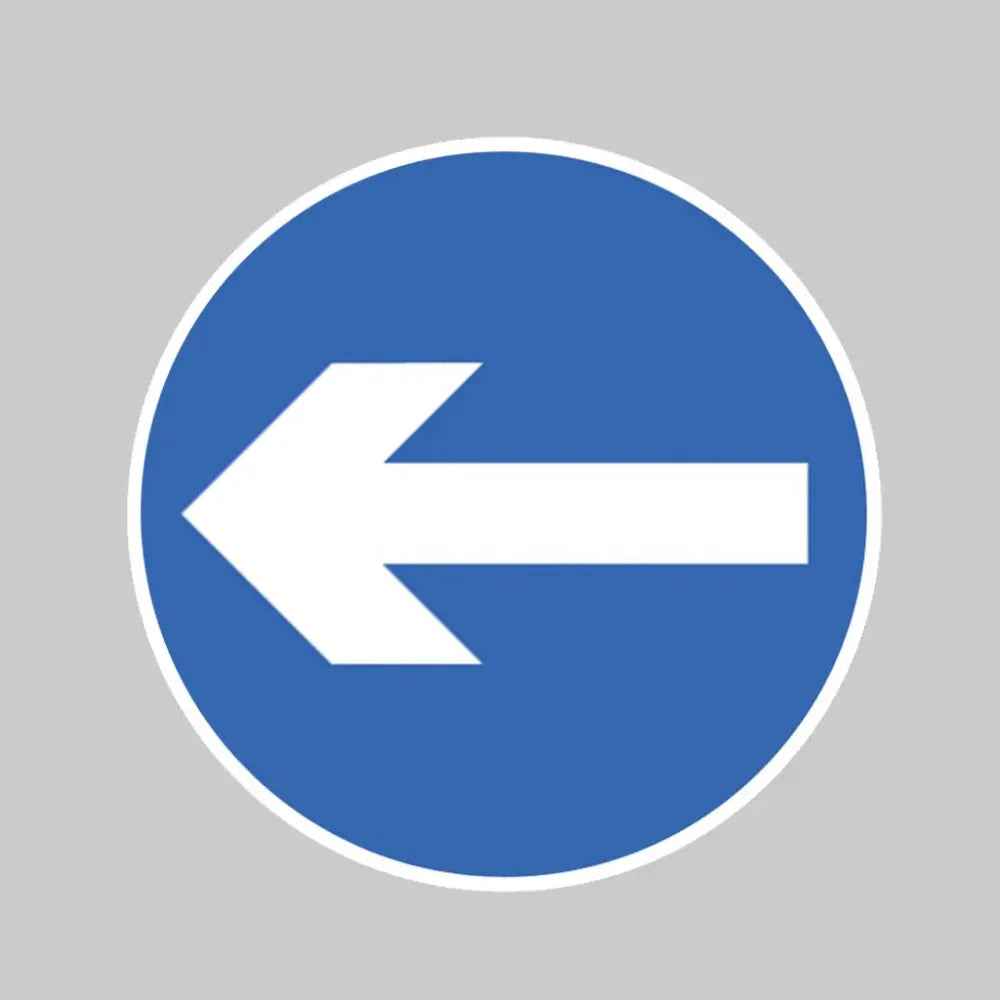 Direction arrow left/right class RA1 600mm diameter circle c/w channelling