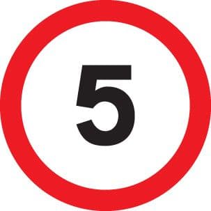 56566 5 mph class RA1 600mm dia  (600mm) Safety Sign
