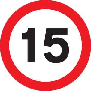 56568 15 mph class RA1 600mm dia  (600mm) Safety Sign