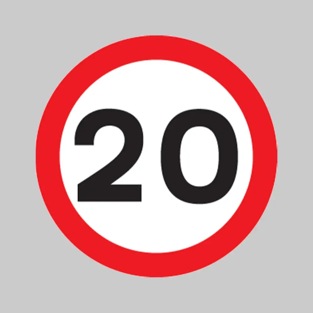 20 mph class RA1 600mm diameter circle c/w channelling