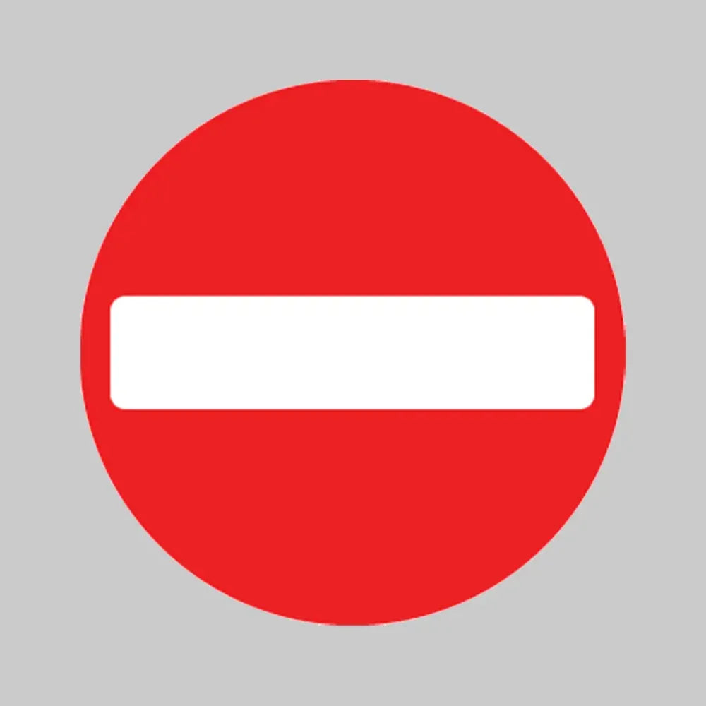 No entry class RA1 600mm diameter circle c/w channelling