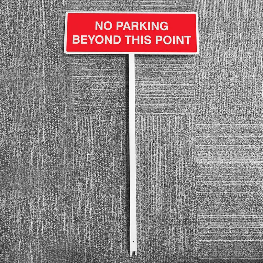 No parking beyond this point aluminium verge sign 450x150mm on post 800mm high