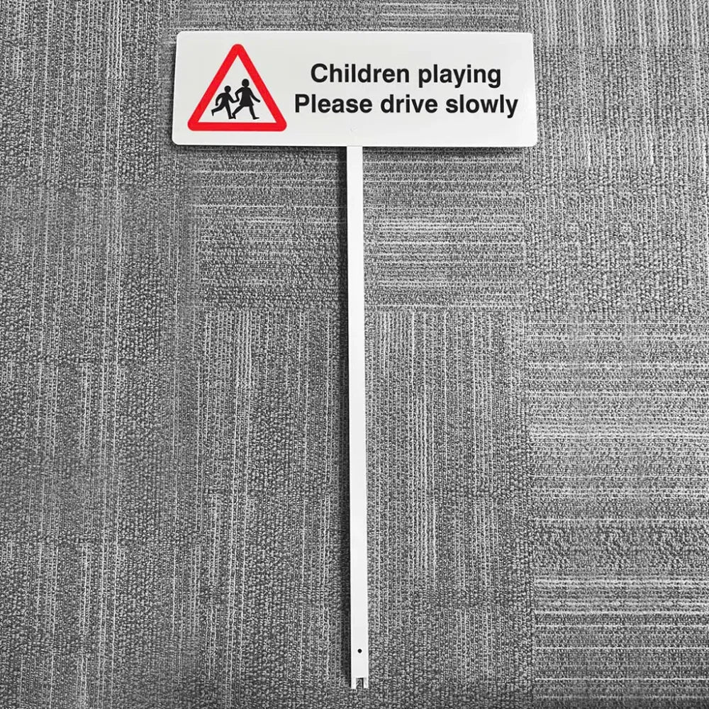 Verge sign - Children playing Please drive slowly 450x150mm (post 800mm)