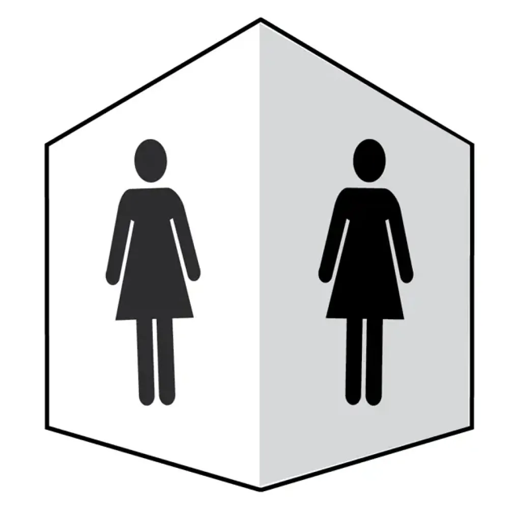 EasiFIX projecting sign 150x200mm face size - Ladies symbol