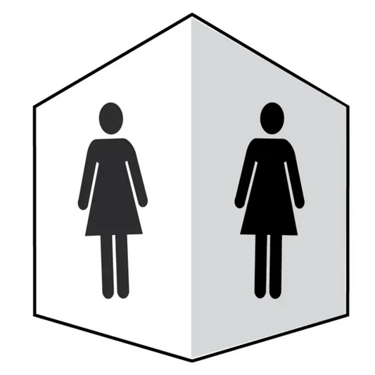 EasiFIX projecting sign 150x200mm face size - Ladies symbol