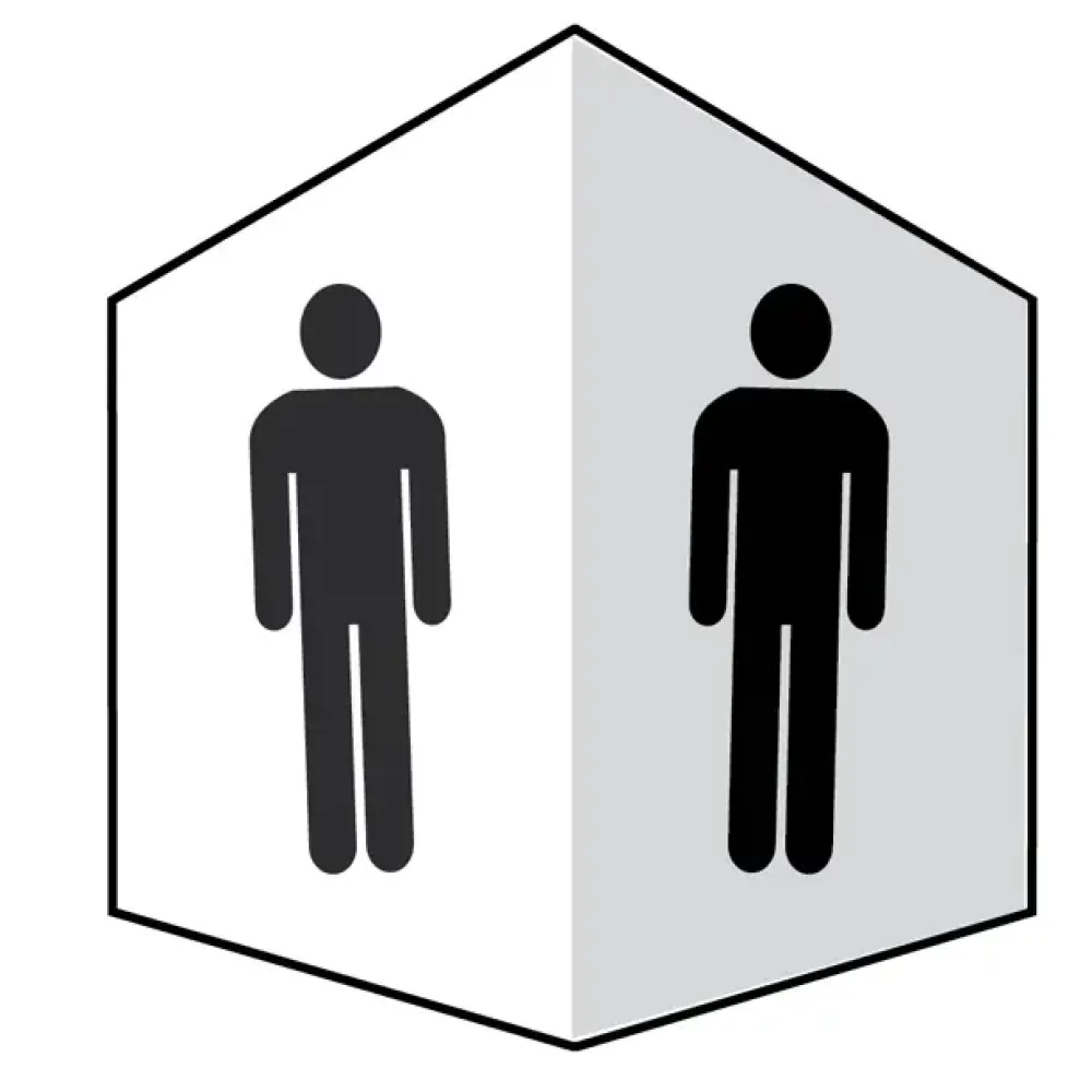 EasiFIX projecting sign 150x200mm face size - Gents symbol
