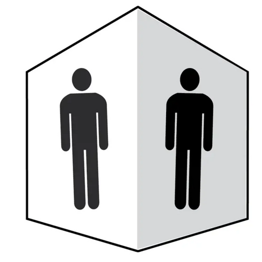 EasiFIX projecting sign 150x200mm face size - Gents symbol