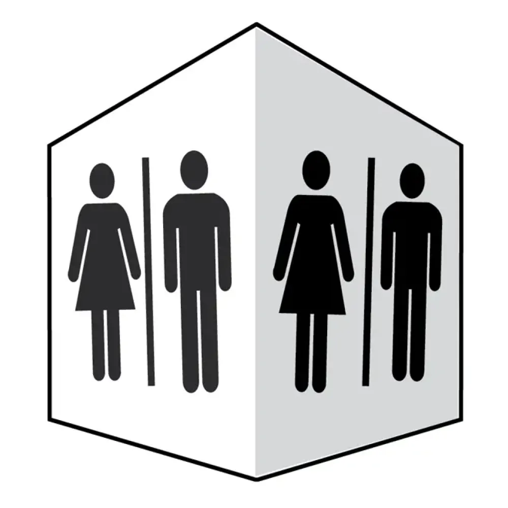 EasiFIX projecting sign 150x200mm face size - Toilets
