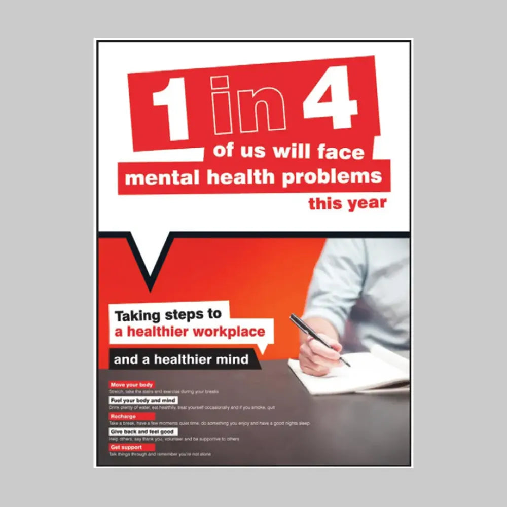 Workplace Well-Being Taking steps to a healthier workplace poster 420x594mm synthetic paper