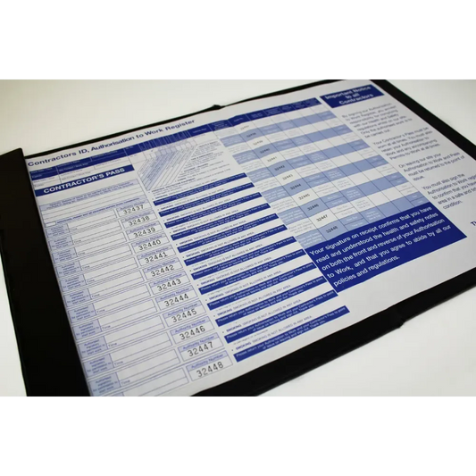 57130 Contractor Pass Sign-In Sytem (100 NCR passes) Miscellaneous (432x280mm)