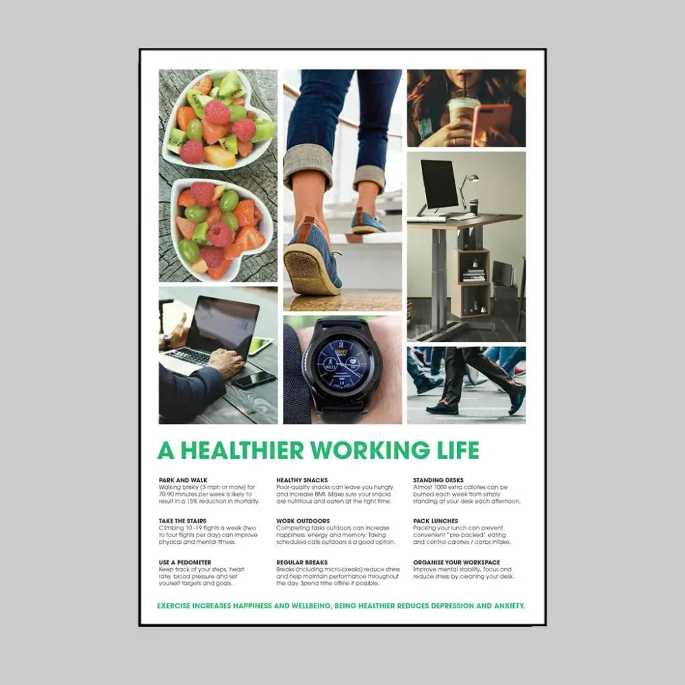 57159 Health & Wellbeing Poster- A healthier working life - 420x594mm synthetic paper Miscellaneous - Posters & Frames