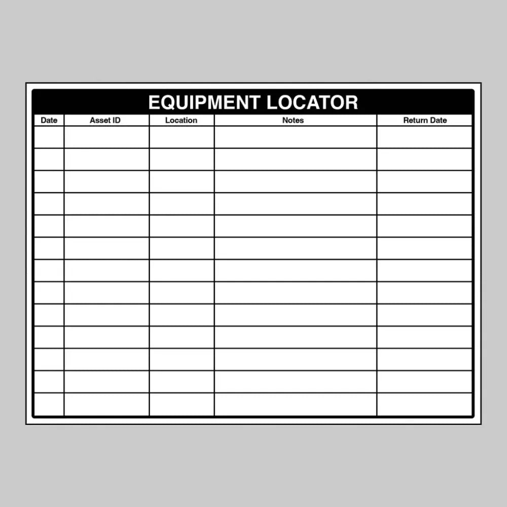 57169 Equipment In/Out Locator Dry Wipe Board 800x600mm 3mm foam pvc Miscellaneous