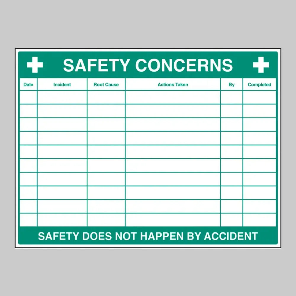 57170 Safety Concerns Tracker Dry Wipe Board 800x600mm 3mm foam pvc Miscellaneous