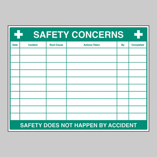 57170 Safety Concerns Tracker Dry Wipe Board 800x600mm 3mm foam pvc Miscellaneous
