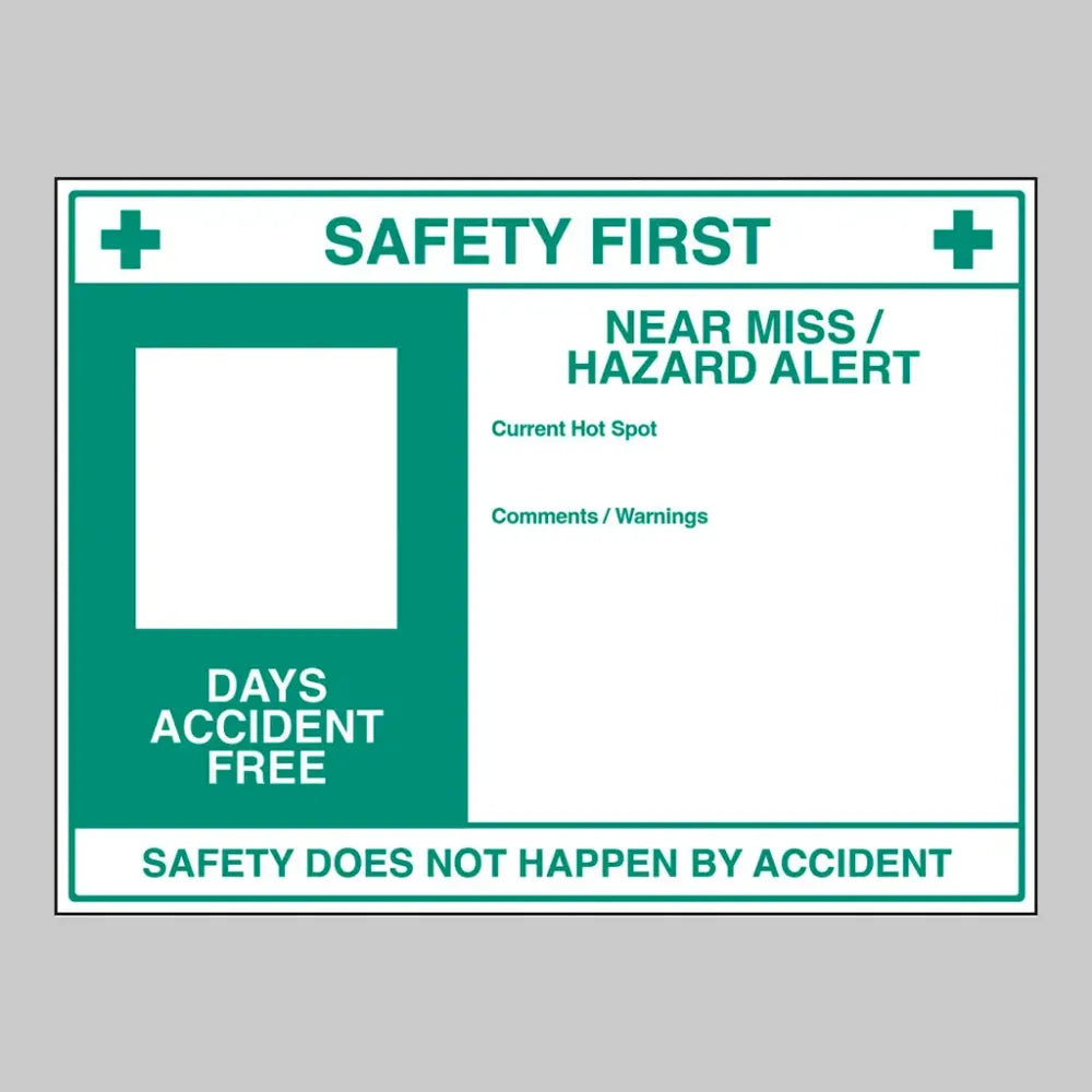 57171 Safety First Near miss Hazard alert Dry Wipe Board 800x600mm 3mm foam pvc Miscellaneous