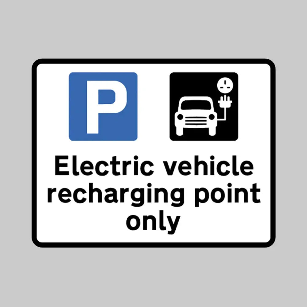 57451 Electric vehicle recharging point only class R2 355x275mm c/w channelling Miscellaneous
