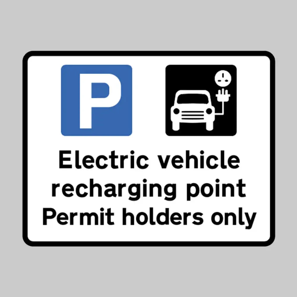 57452 Electric vehicle recharging point Permit holders only class RA1 355x275mm c/w channelling Miscellaneous