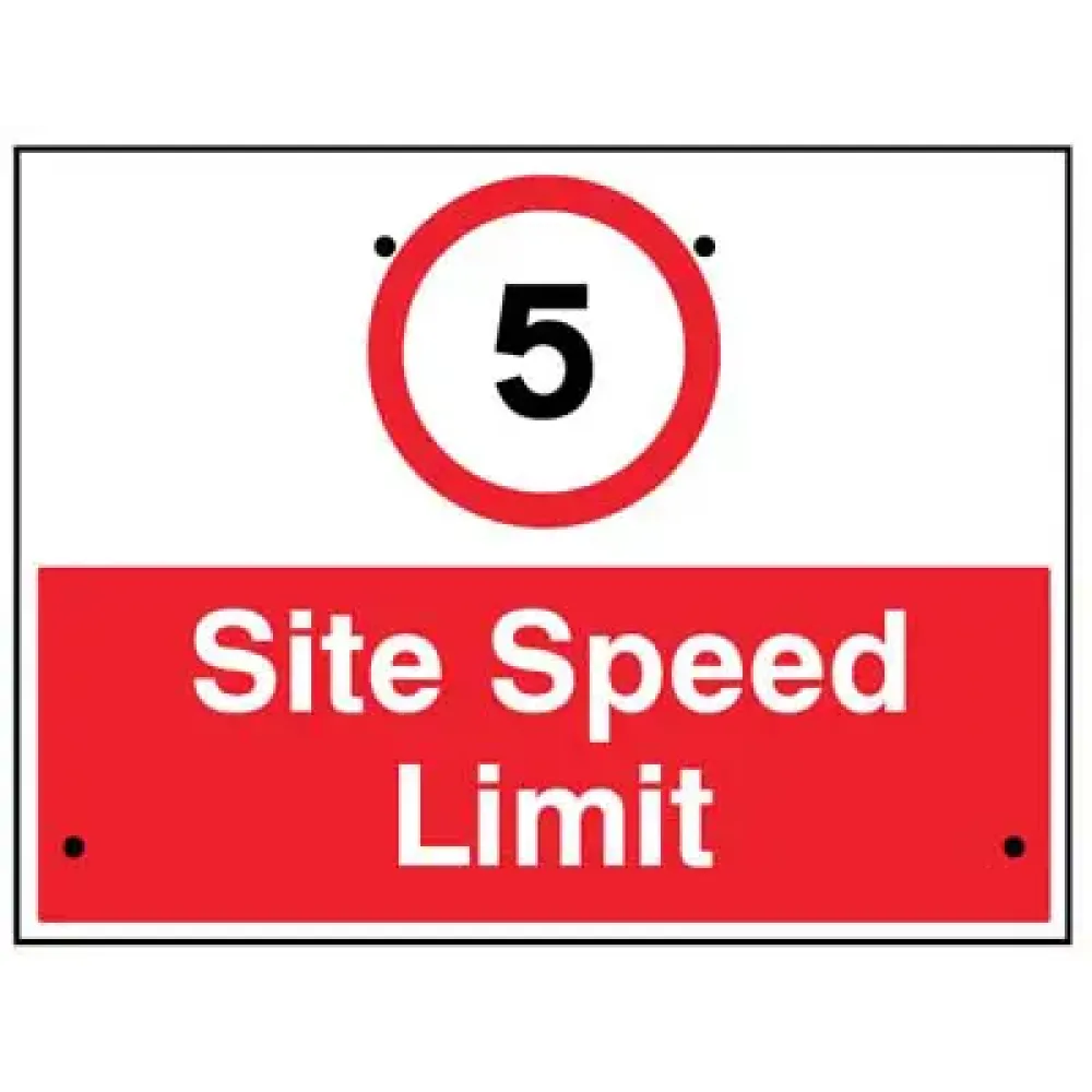 5mph Site speed limit, 600x450mm Re-Flex Sign (3mm reflective polypropylene)