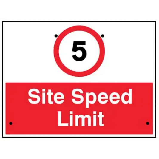 5mph Site speed limit, 600x450mm Re-Flex Sign (3mm reflective polypropylene)