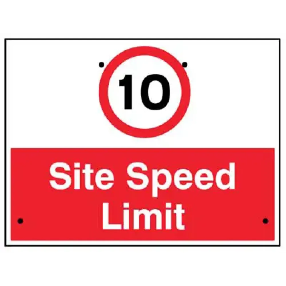 10mph Site speed limit, 600x450mm Re-Flex Sign (3mm reflective polypropylene)