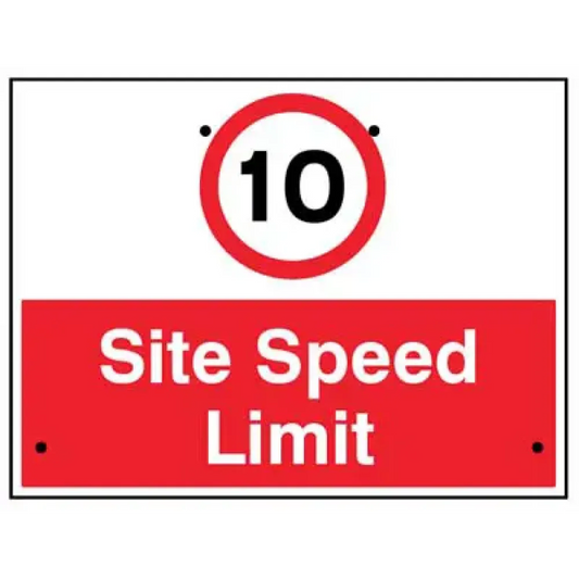 10mph Site speed limit, 600x450mm Re-Flex Sign (3mm reflective polypropylene)