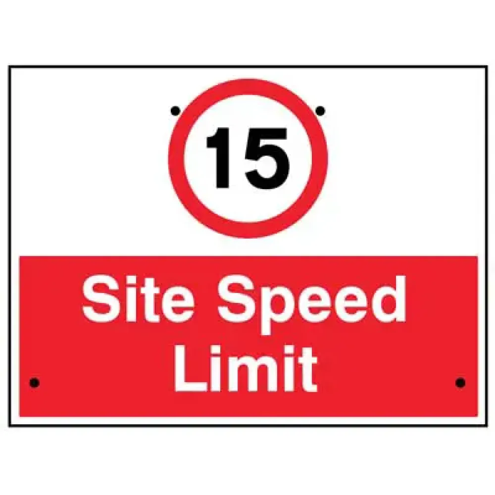15mph Site speed limit, 600x450mm Re-Flex Sign (3mm reflective polypropylene)