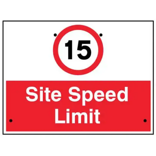 15mph Site speed limit, 600x450mm Re-Flex Sign (3mm reflective polypropylene)