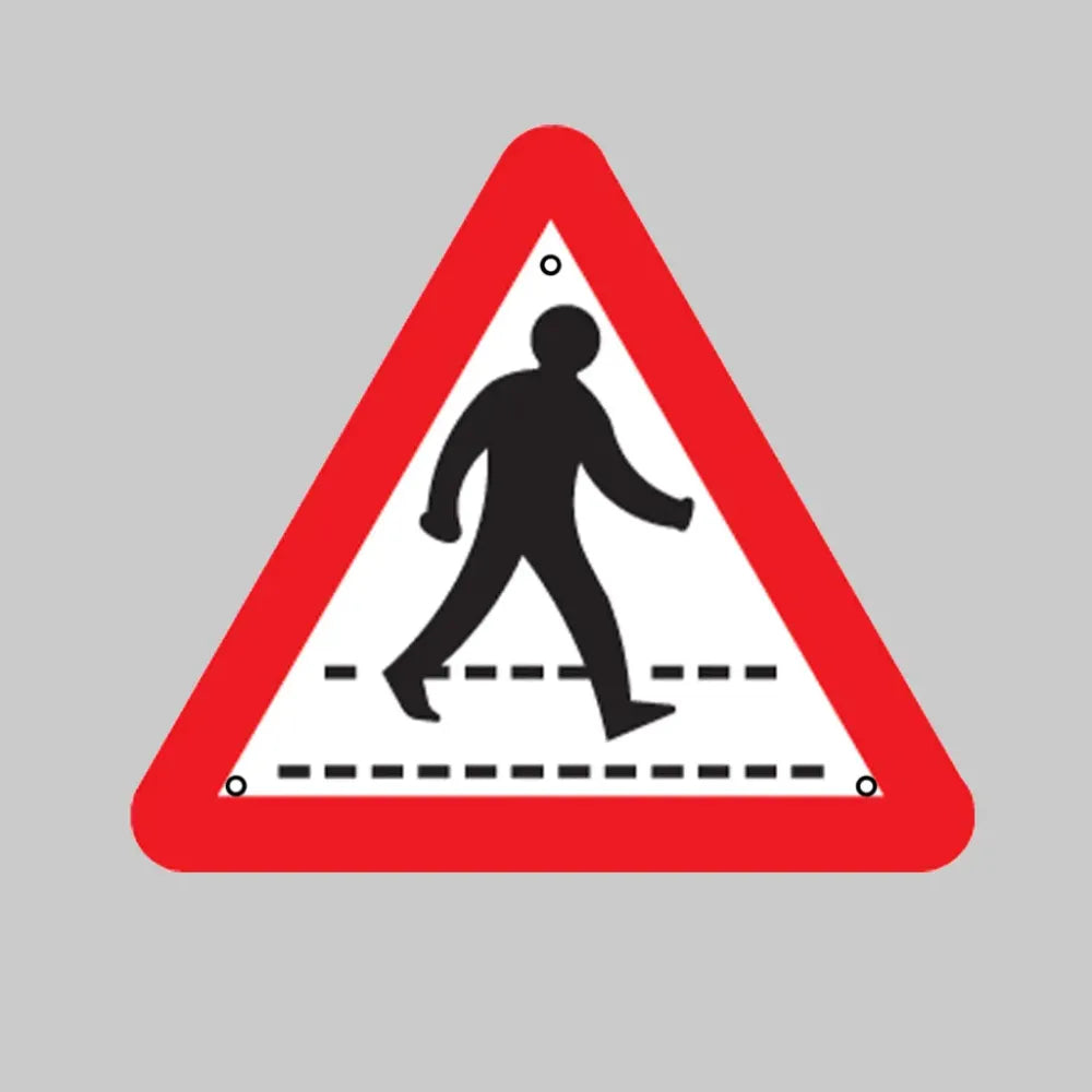 Pedestrian crossing 750mm triangle Re-Flex Sign (3mm reflective polypropylene)
