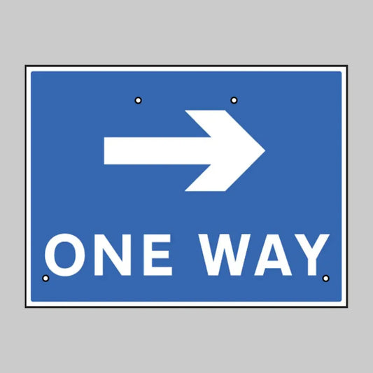 One way arrow right, 600x450mm Re-Flex Sign (3mm reflective polypropylene)